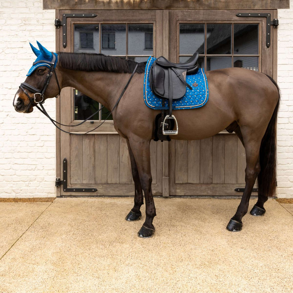 Kentucky Schabracke Velvet Horse Printing Dressur Navy
