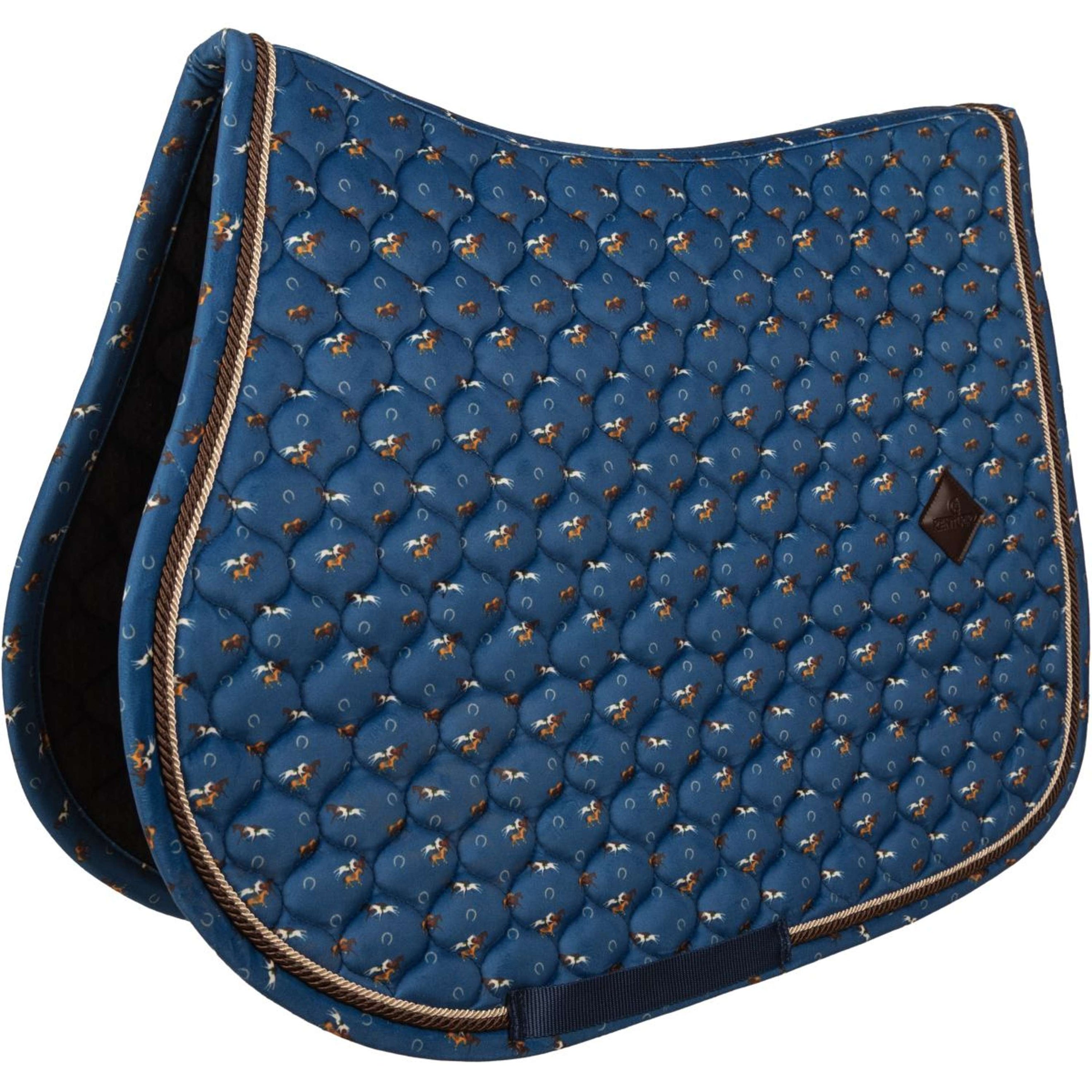 Kentucky Schabracke Velvet Horse Printing Navy