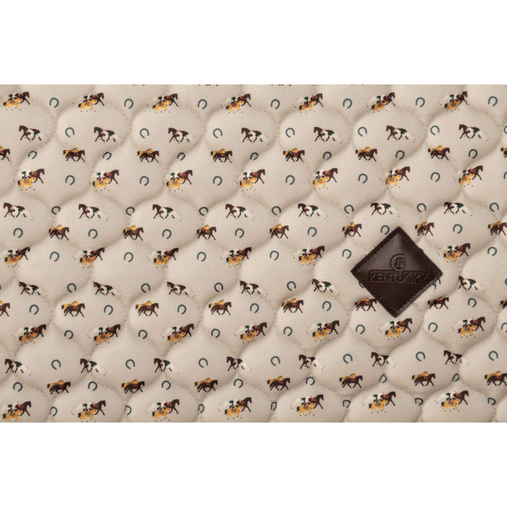 Kentucky Schabracke Velvet Horse Printing Springen Beige