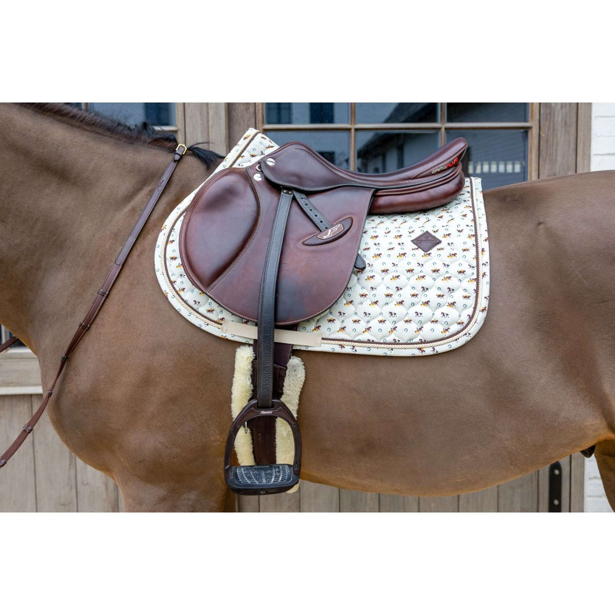 Kentucky Schabracke Velvet Horse Printing Beige