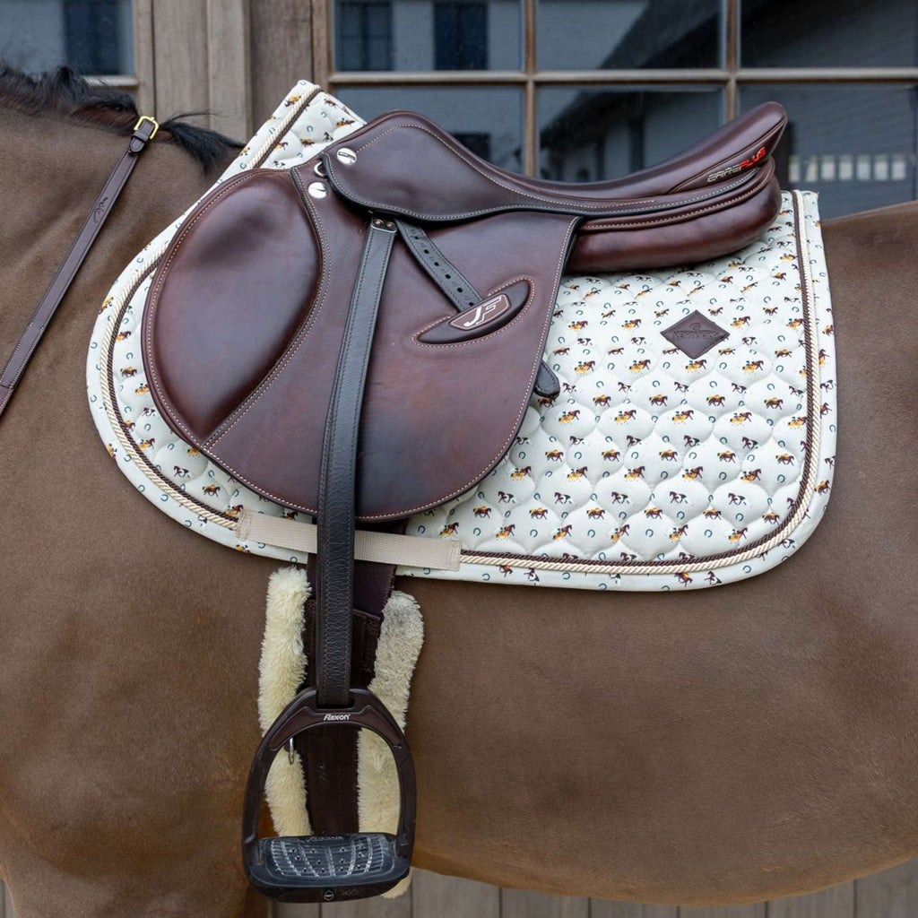 Kentucky Schabracke Velvet Horse Printing Beige