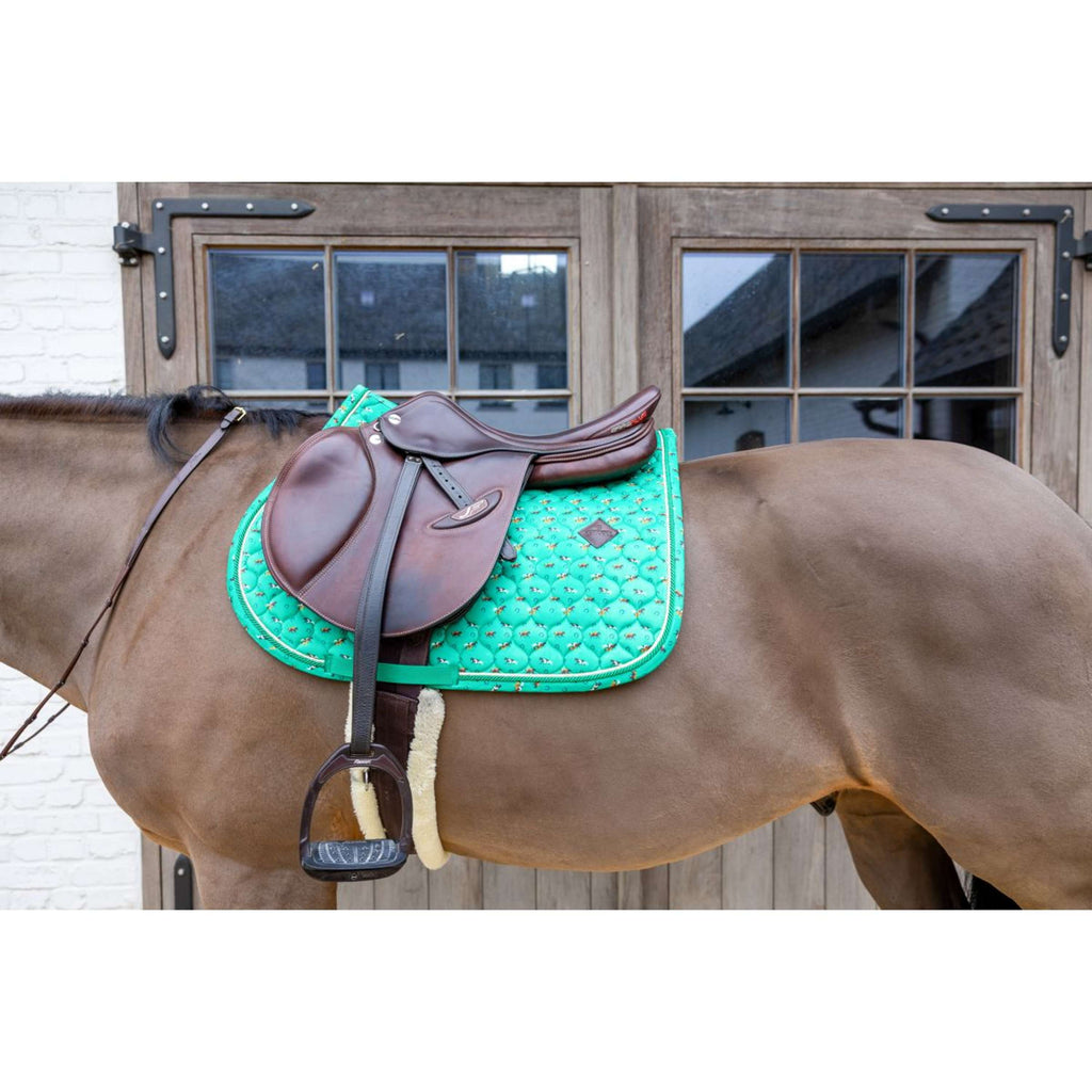 Kentucky Schabracke Velvet Horse Printing Springen Grün