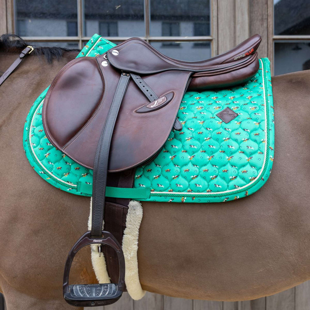 Kentucky Schabracke Velvet Horse Printing Springen Grün