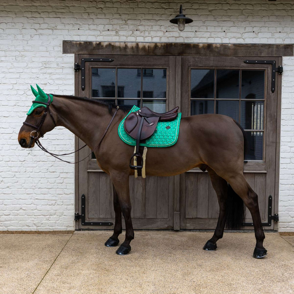 Kentucky Schabracke Velvet Horse Printing Springen Grün