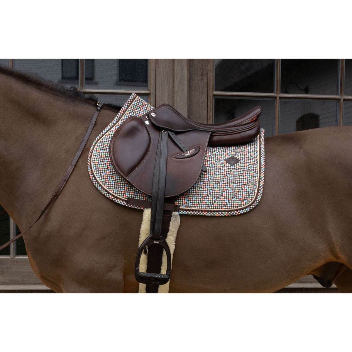 Kentucky Schabracke Velvet Pied De Poule Springen Braun