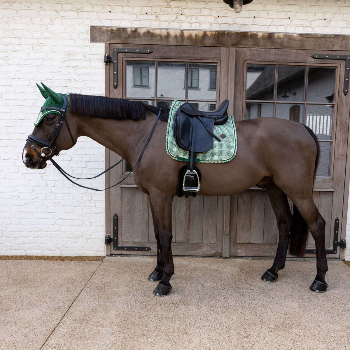 Kentucky Schabracke Velvet Pied De Poule Dressur Dunkel grün