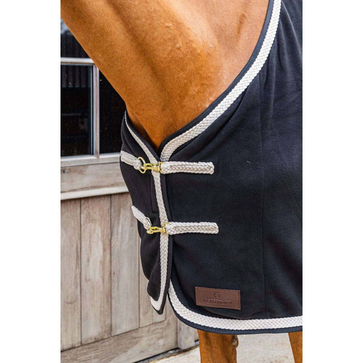 Kentucky Fleecedecke Plaited Schwarz