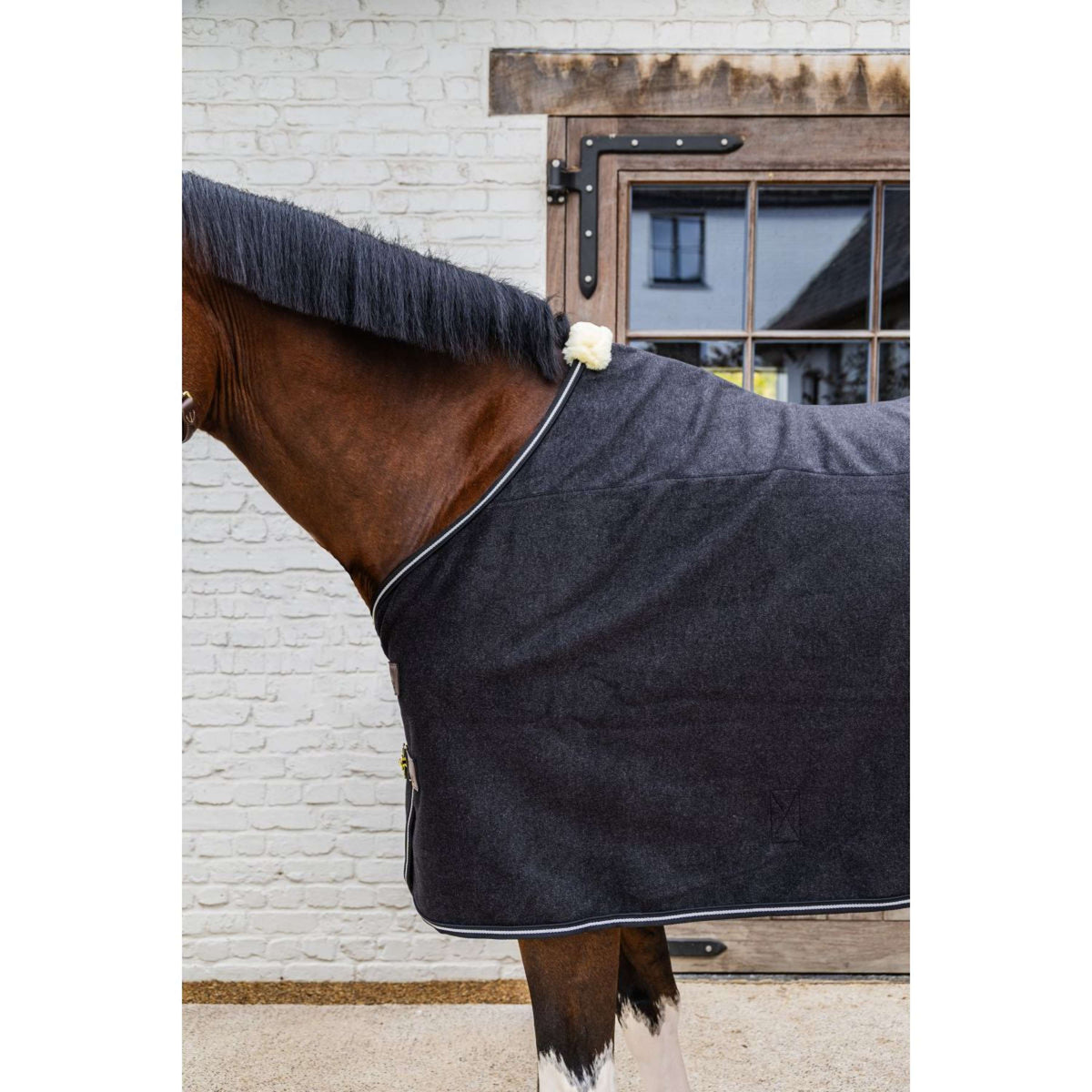 Kentucky Fleecedecke Heavy Melange Schwarz