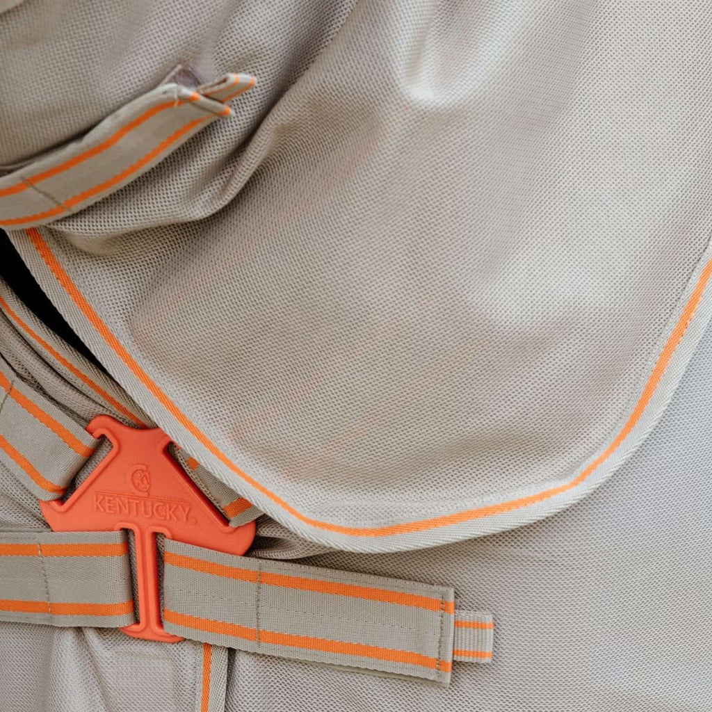 Kentucky Horsewear Fliegendecke Comfort Mesh Beige/Orange