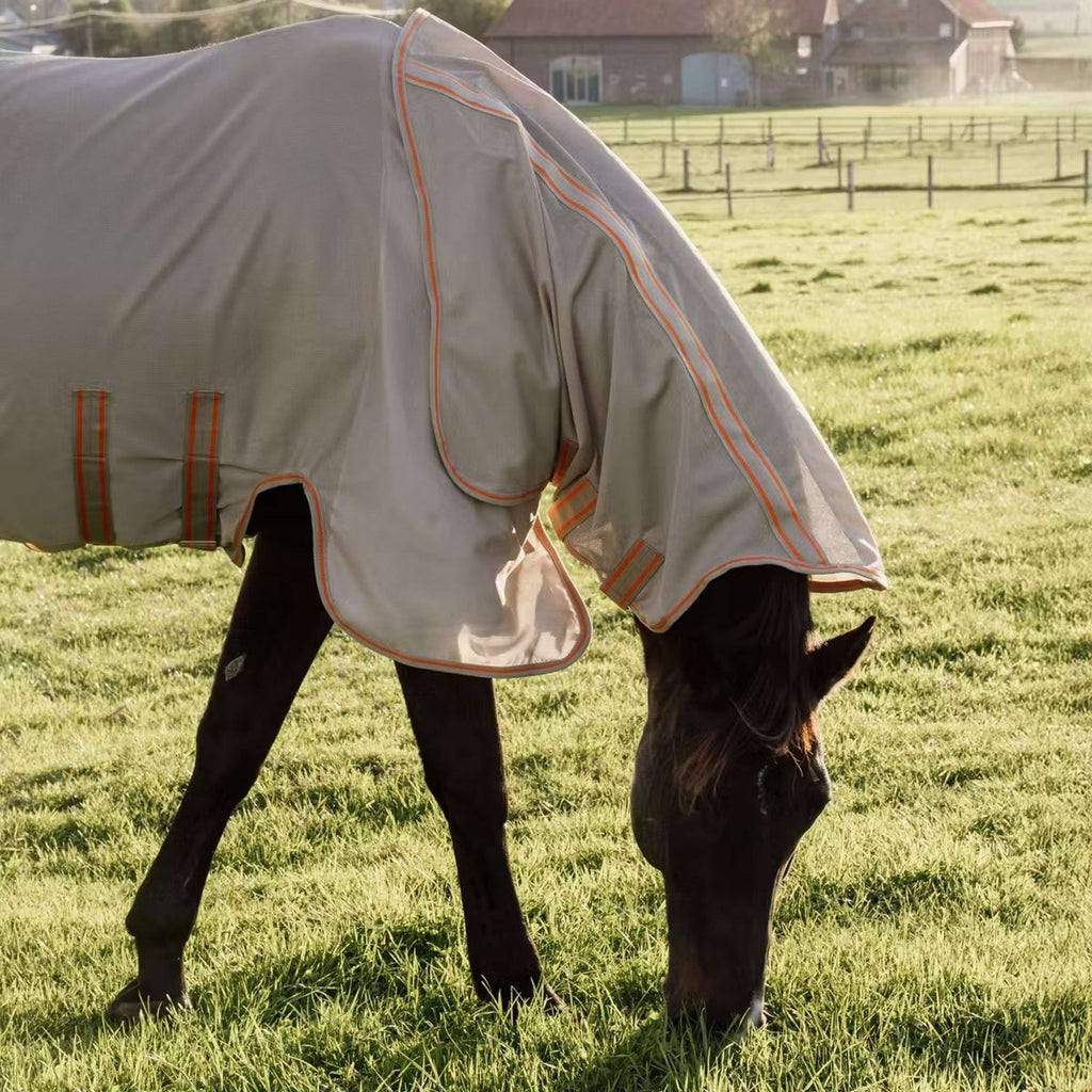 Kentucky Horsewear Fliegendecke Comfort Mesh Beige/Orange