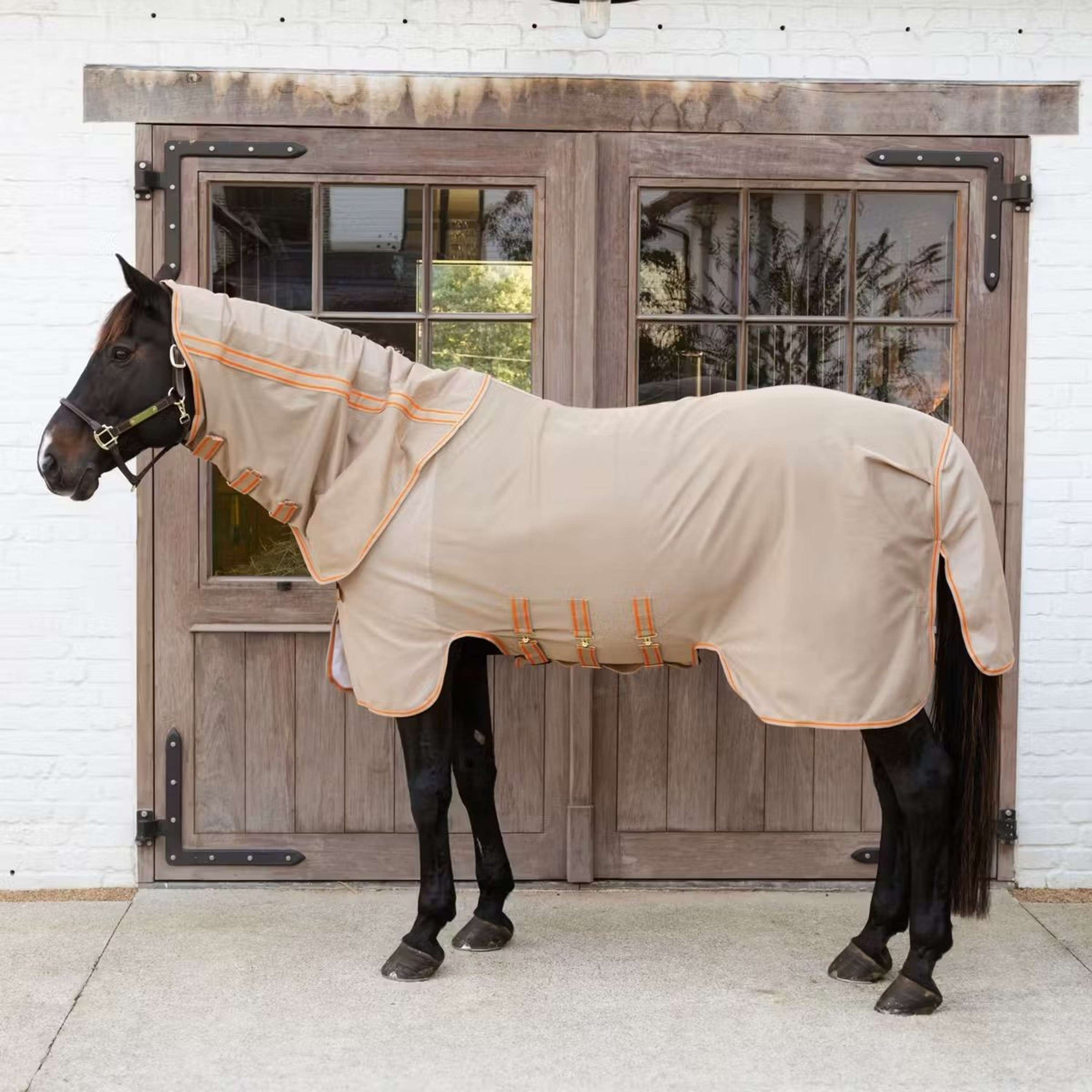 Kentucky Horsewear Fliegendecke Comfort Mesh Beige/Orange Kentucky Horsewear Fliegendecke Comfort Mesh Beige/Orange