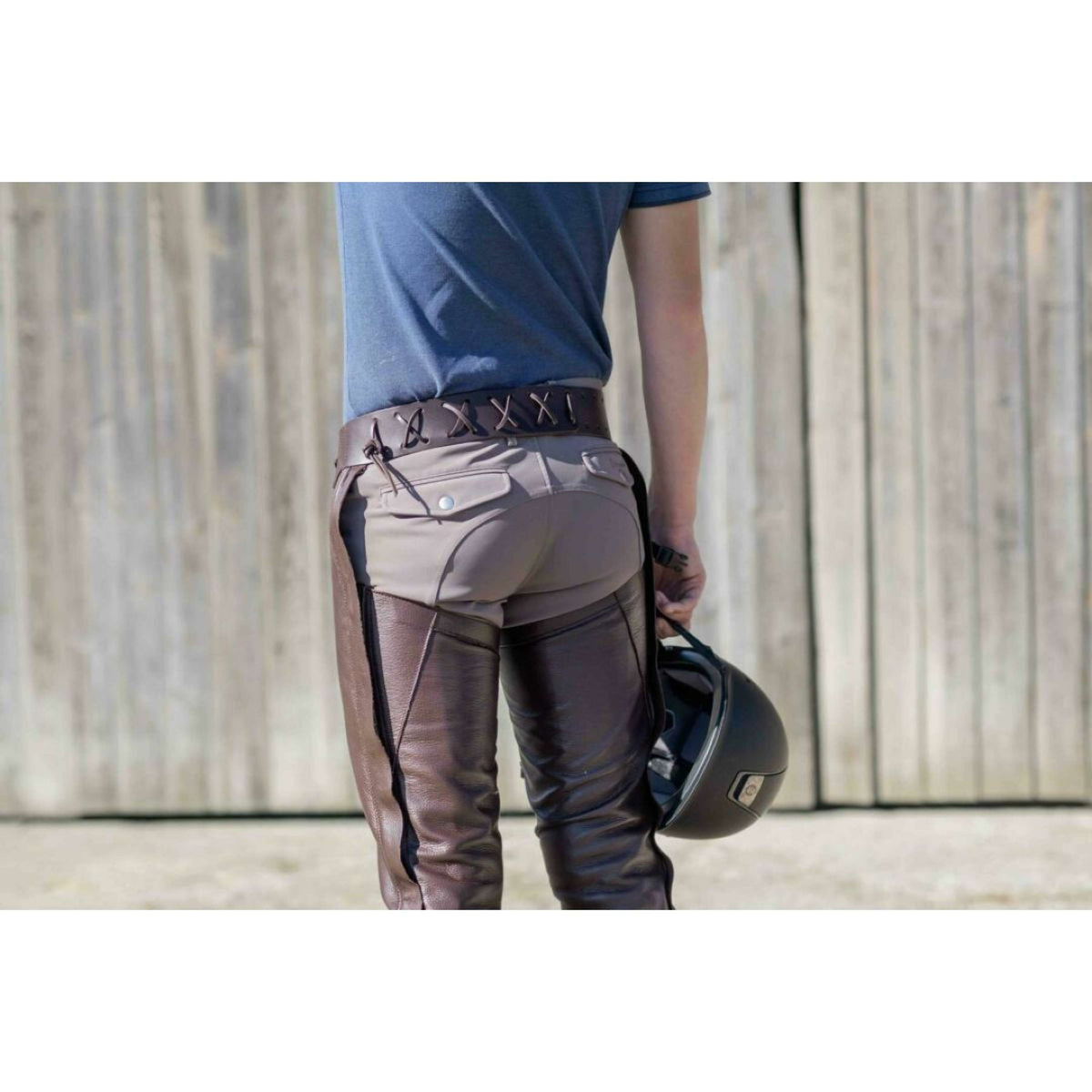Dyon Lange Chaps aus Leder Standard Braun