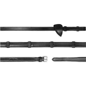 Dyon Zügel 7 Loops New English Collection 1/2 Gummi Schwarz