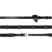 Dyon Zügel 9 Loops New English Collection 5/8 Gummi Schwarz