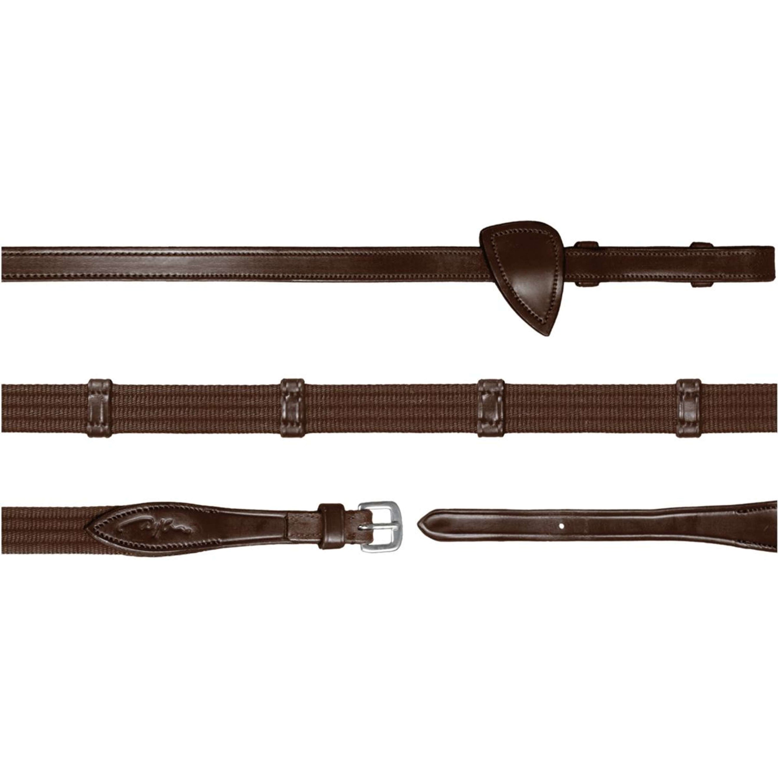 Dyon Zügel 9 Loops New English Collection 5/8 Gummi Braun