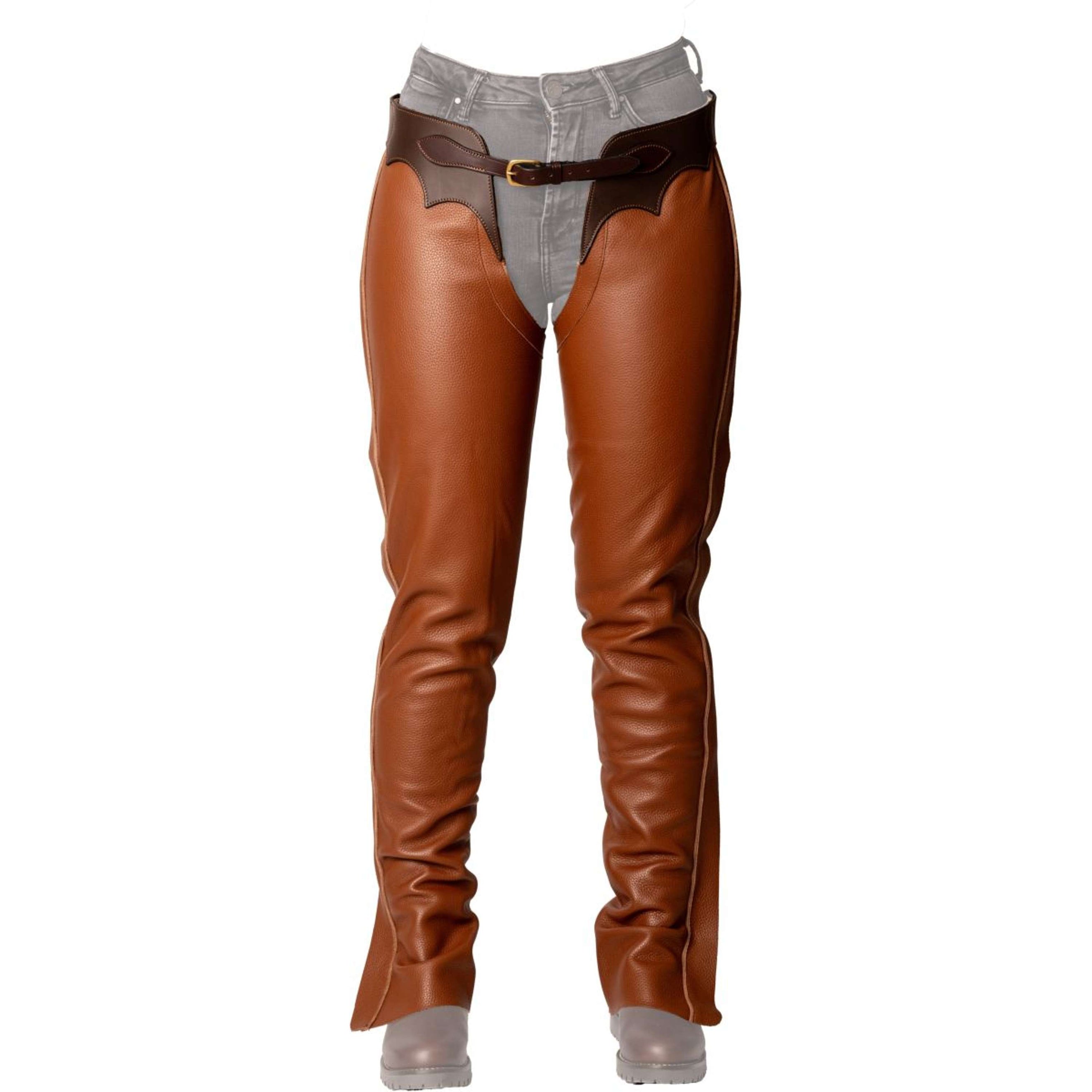 Dyon Lange Chaps aus Leder Standard Cognac