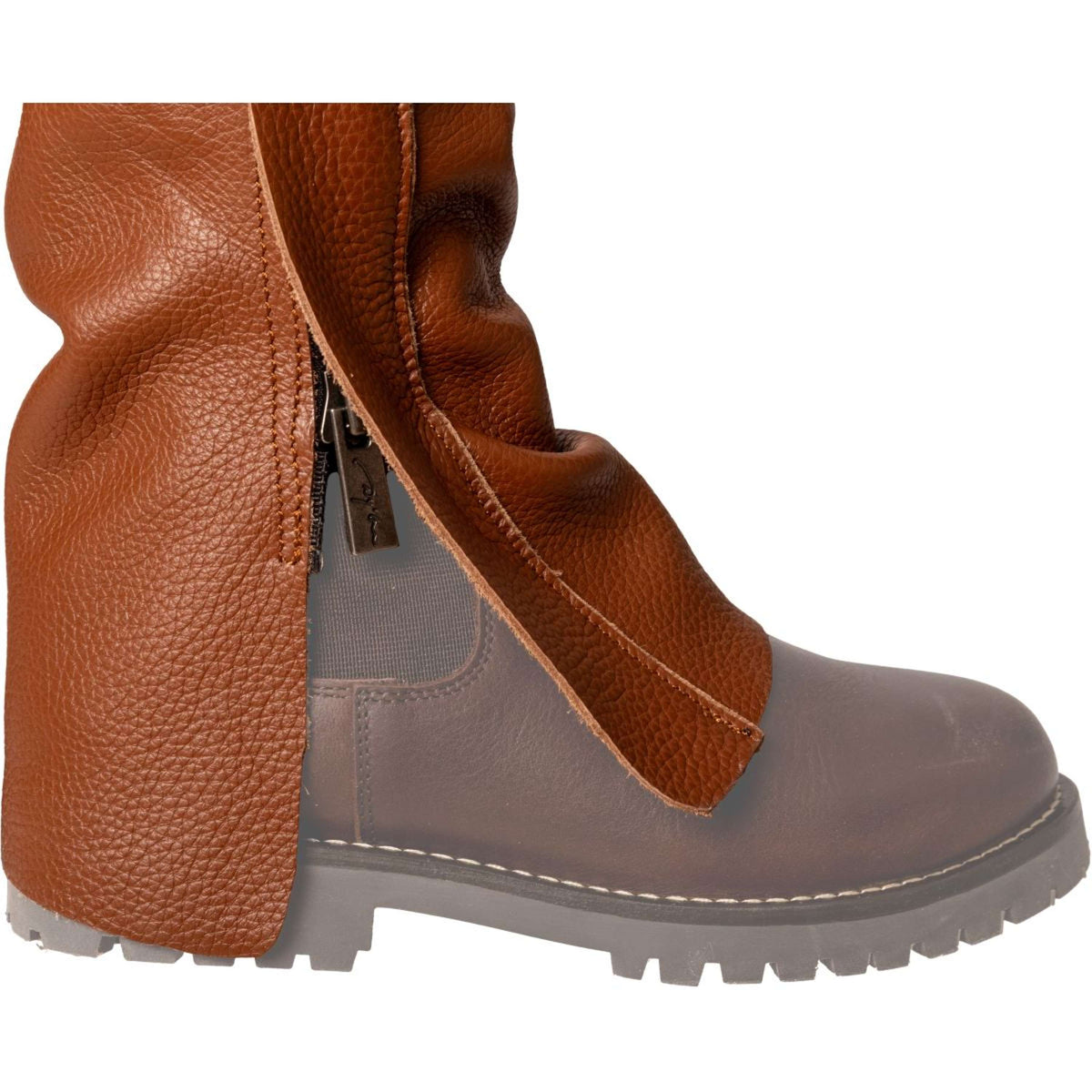 Dyon Lange Chaps aus Leder Standard Cognac