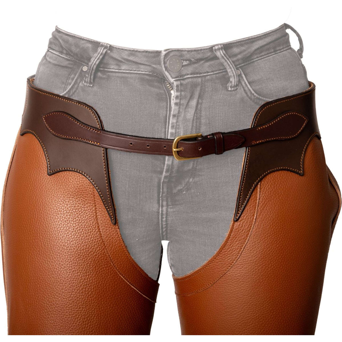 Dyon Lange Chaps aus Leder Standard Cognac