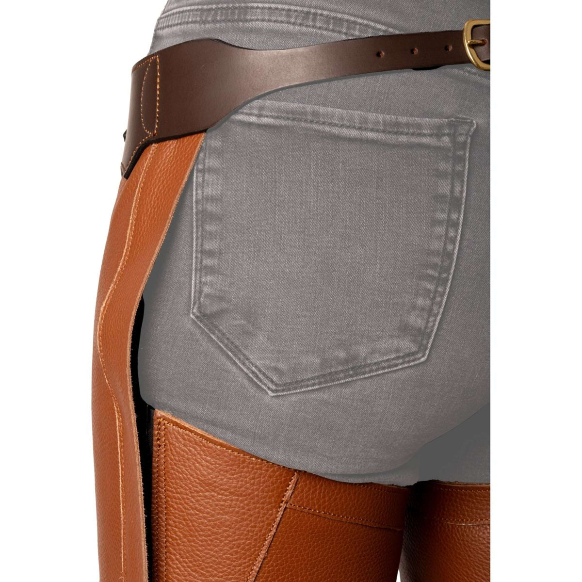 Dyon Lange Chaps aus Leder Standard Cognac
