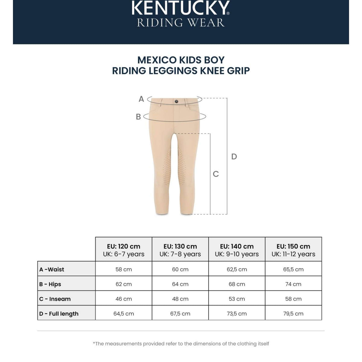 Kentucky Reitleggings Mexico Knee Grip Boys Navy