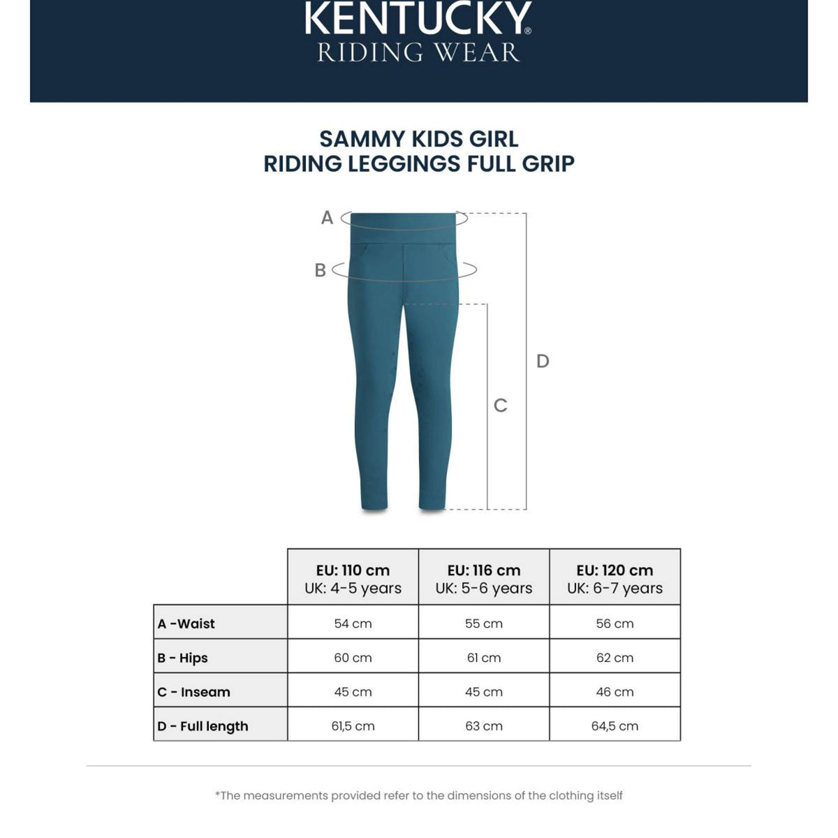 Kentucky Reitleggings Sammy Full Grip Girls Lila