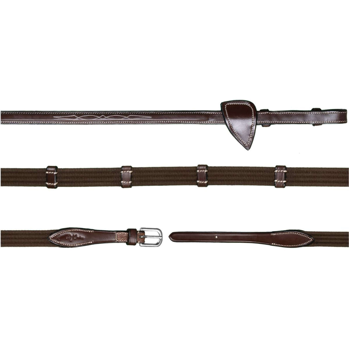 Dyon Zügel 9 Loops US Collection 5/8 Gummi Braun