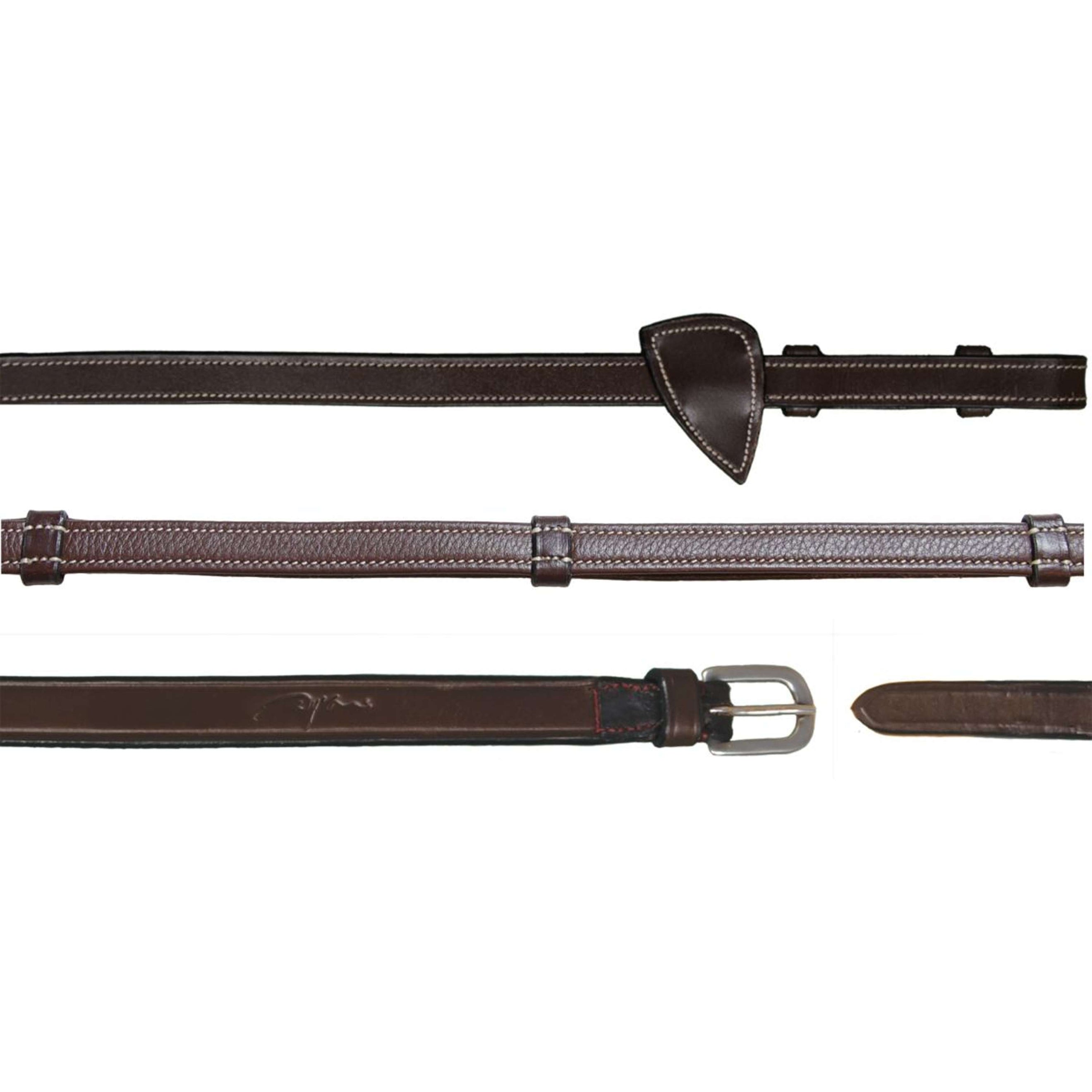 Dyon Zügel Leather Working Collection 1/2 mit Griffen Braun