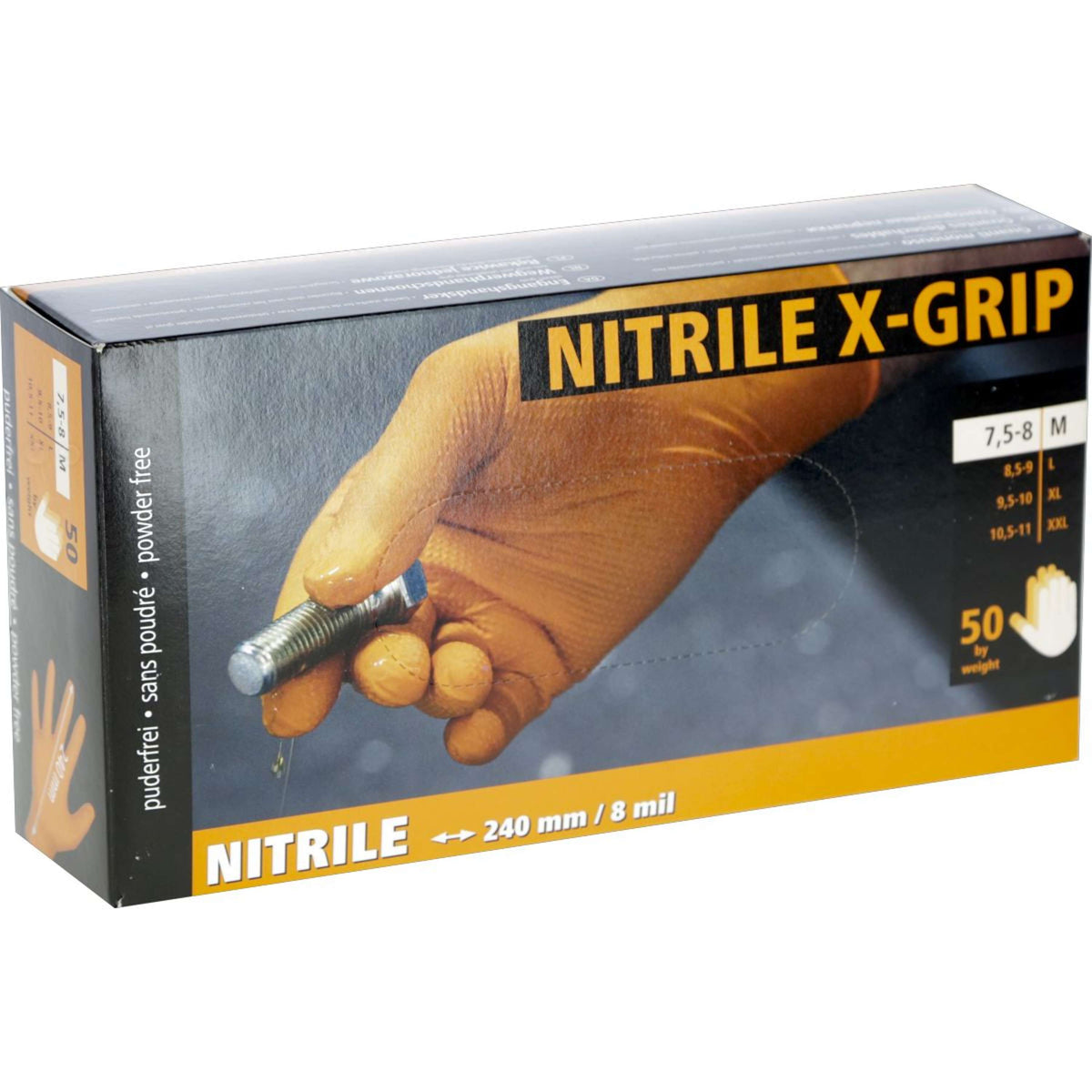 Kerbl Einweghandschuhe Nitril X-Grip 50 Stück Orange