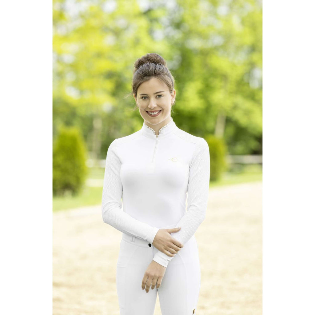 Covalliero Turniershirt SS26 Damen Lange Ärmel Weiß