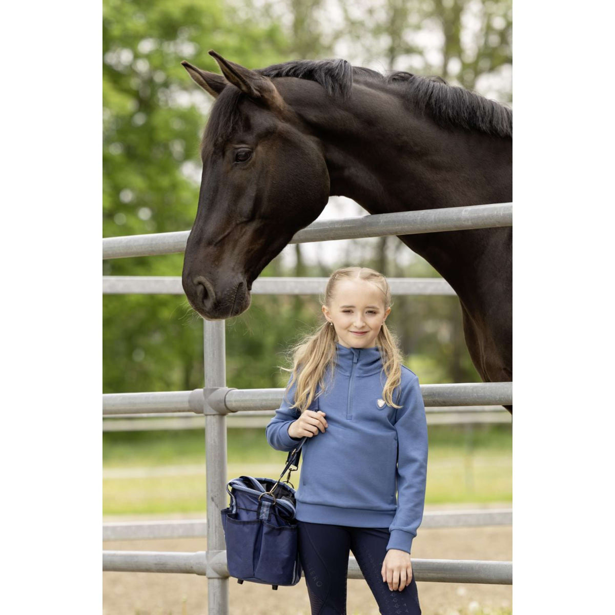 Covalliero Hoodie SS26 Kinder Smoked Blue