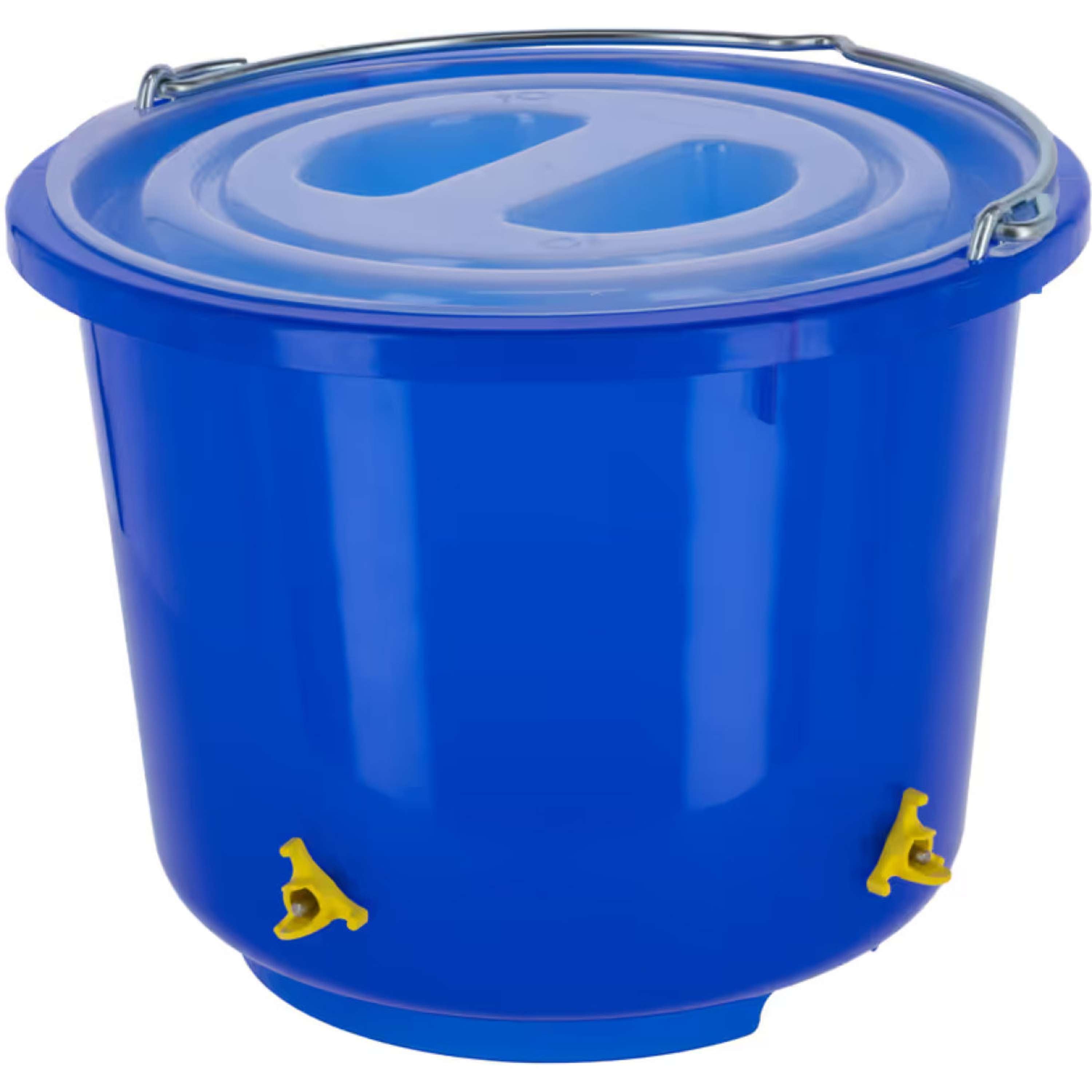 Kerbl Geflügel Trinkeimer mit 4 Tränkenippeln Blau