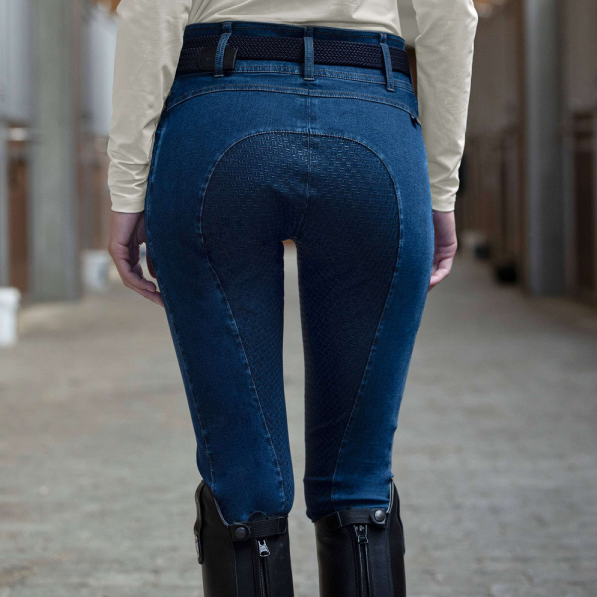 Kingsland Reithose KLKayce Denim Full Grip Navy