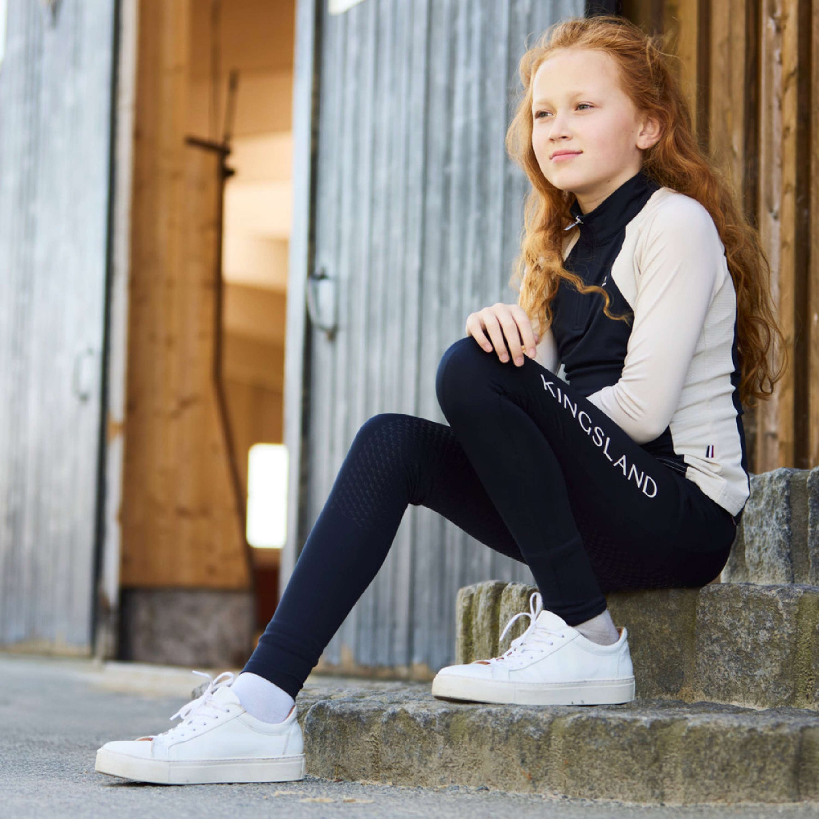 Kingsland Reitleggings KLLinda Junior F-Tec 5 Full Grip Navy
