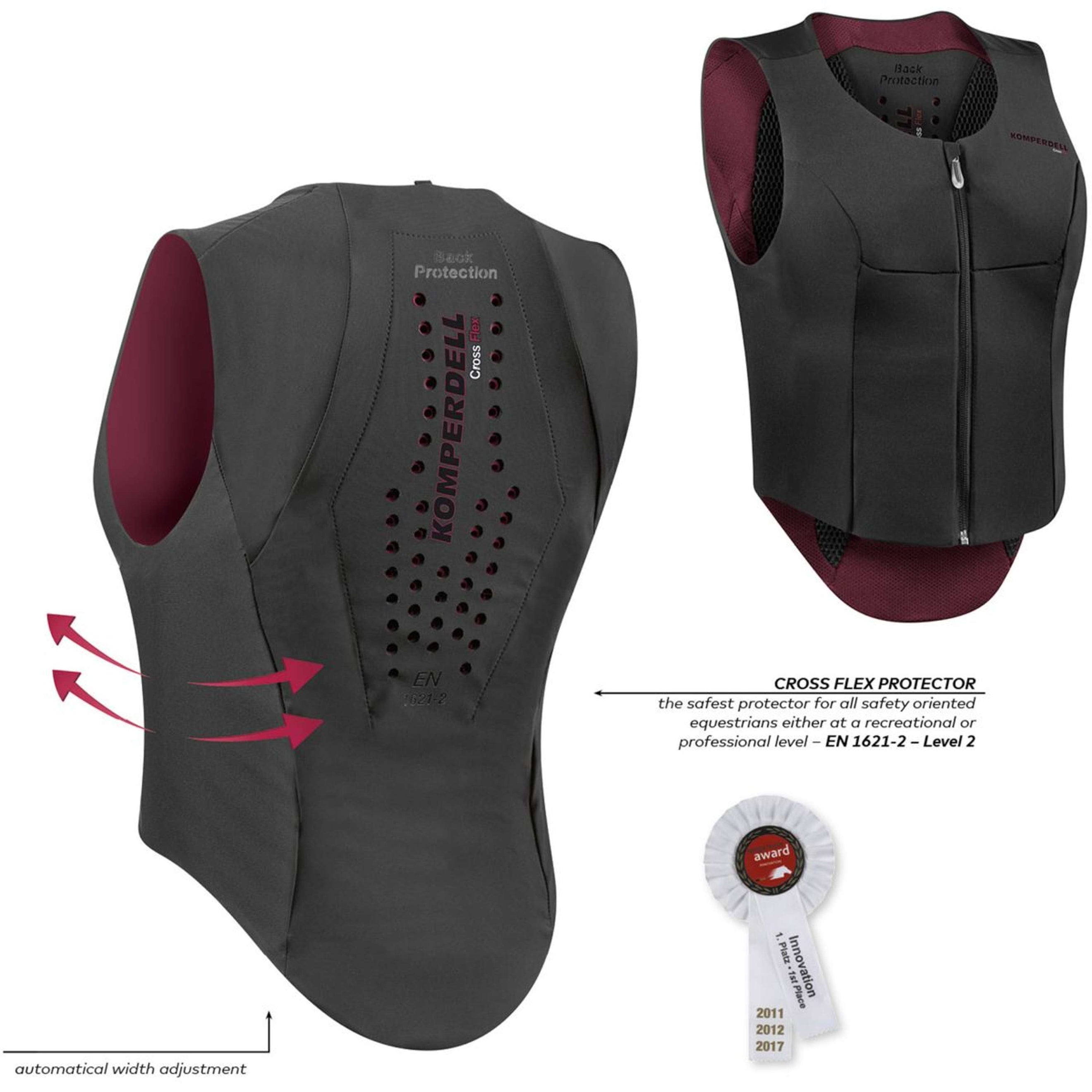 Komperdell Rückenprotector Flexfit Schlank Schwarz/Bordeaux Komperdell Rückenprotector Flexfit Schlank Schwarz/Bordeaux