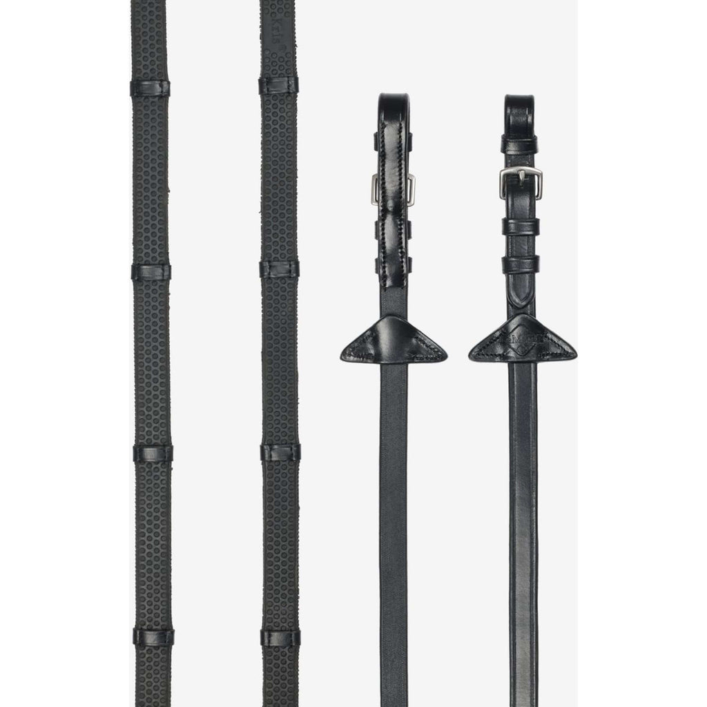 LeMieux Zügel Arika Soft Rubber with Stopper Schwarz/Silber