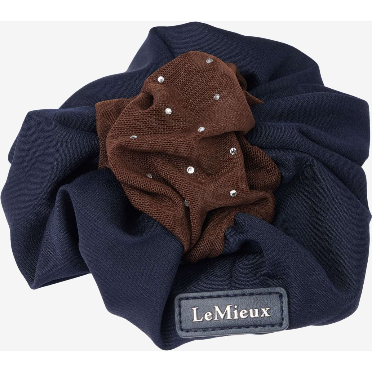 Haarnetz Scrunchie Navy/Braun