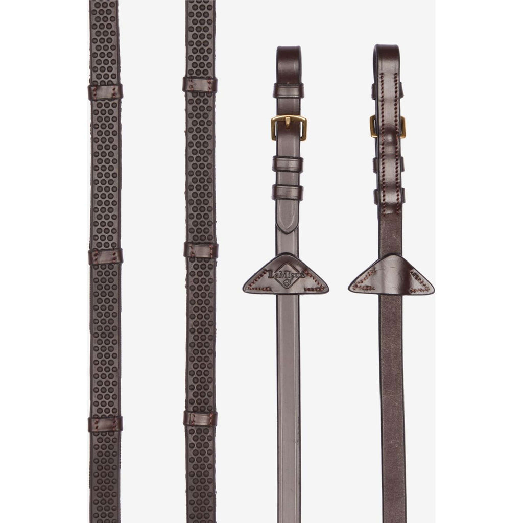 LeMieux Zügel Soft Rubber with Stoppers Havana/Brass
