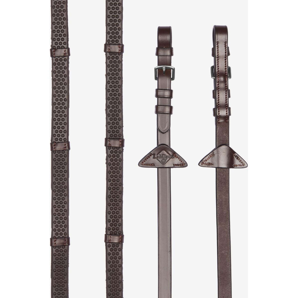 LeMieux Zügel Soft Rubber with Stoppers Havana/Silber