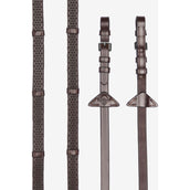 LeMieux Zügel Soft Rubber with Stoppers Havana/Silber