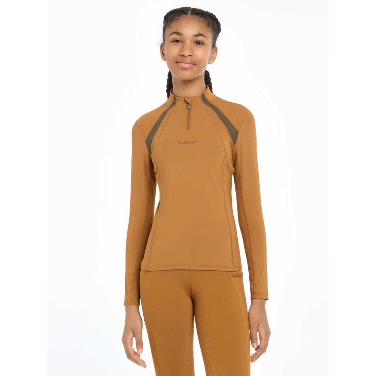 LeMieux Base Layer Young Rider Mia Mesh Ginger