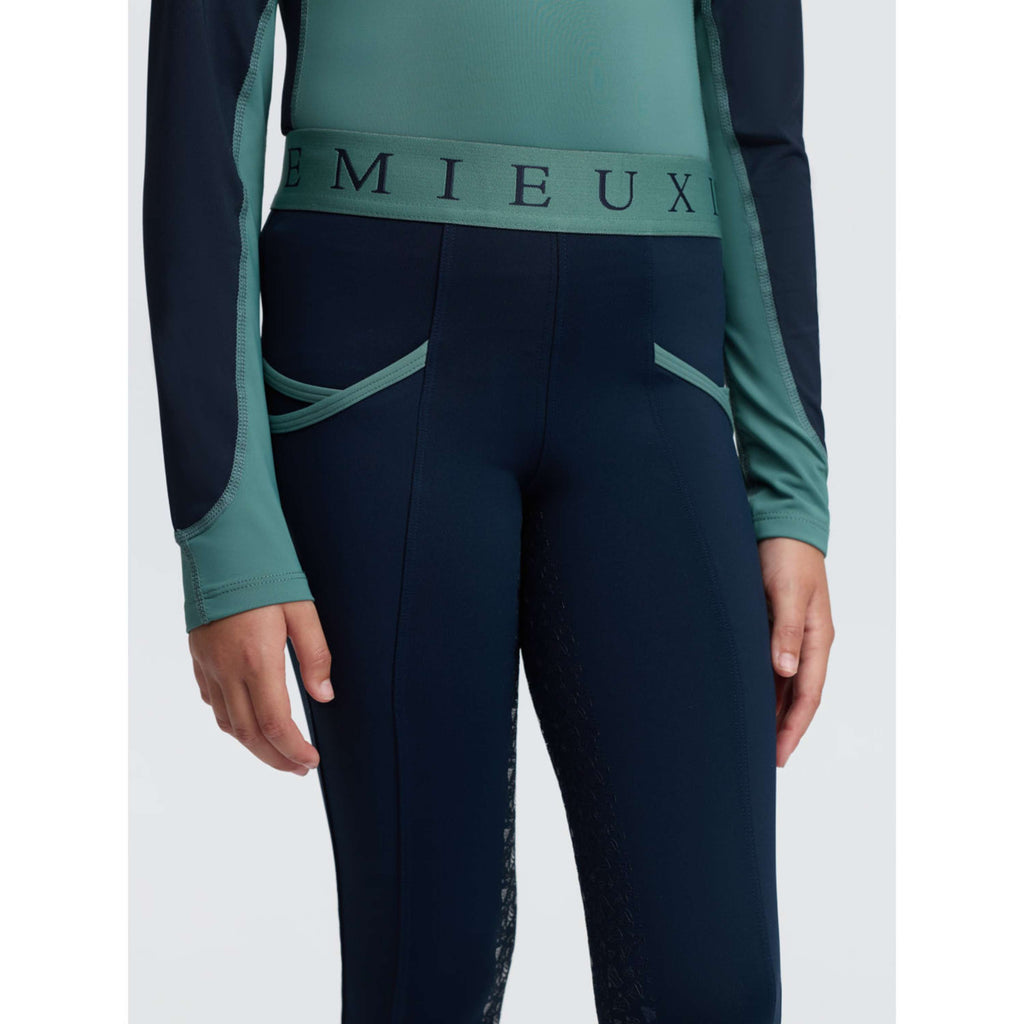 LeMieux Reitleggings Kids Full Grip Navy/Aloe