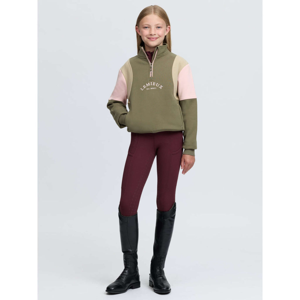 LeMieux Pullover Viola Quarter Zip Kids Willow Green