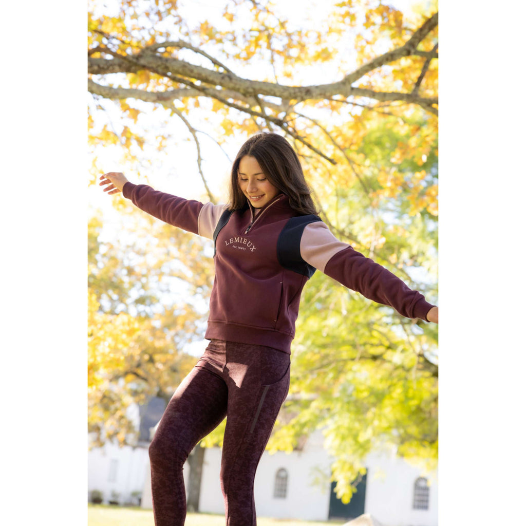 LeMieux Pullover Viola Quarter Zip Kids Bramble