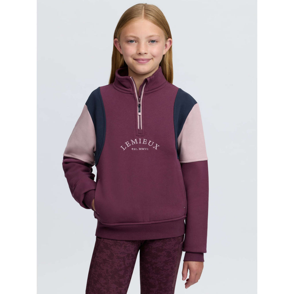 LeMieux Pullover Viola Quarter Zip Kids Bramble