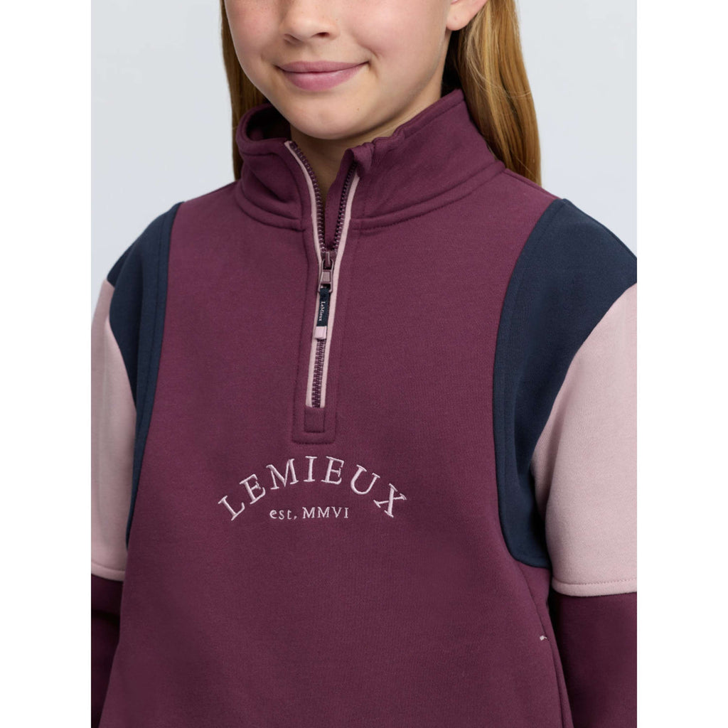 LeMieux Pullover Viola Quarter Zip Kids Bramble
