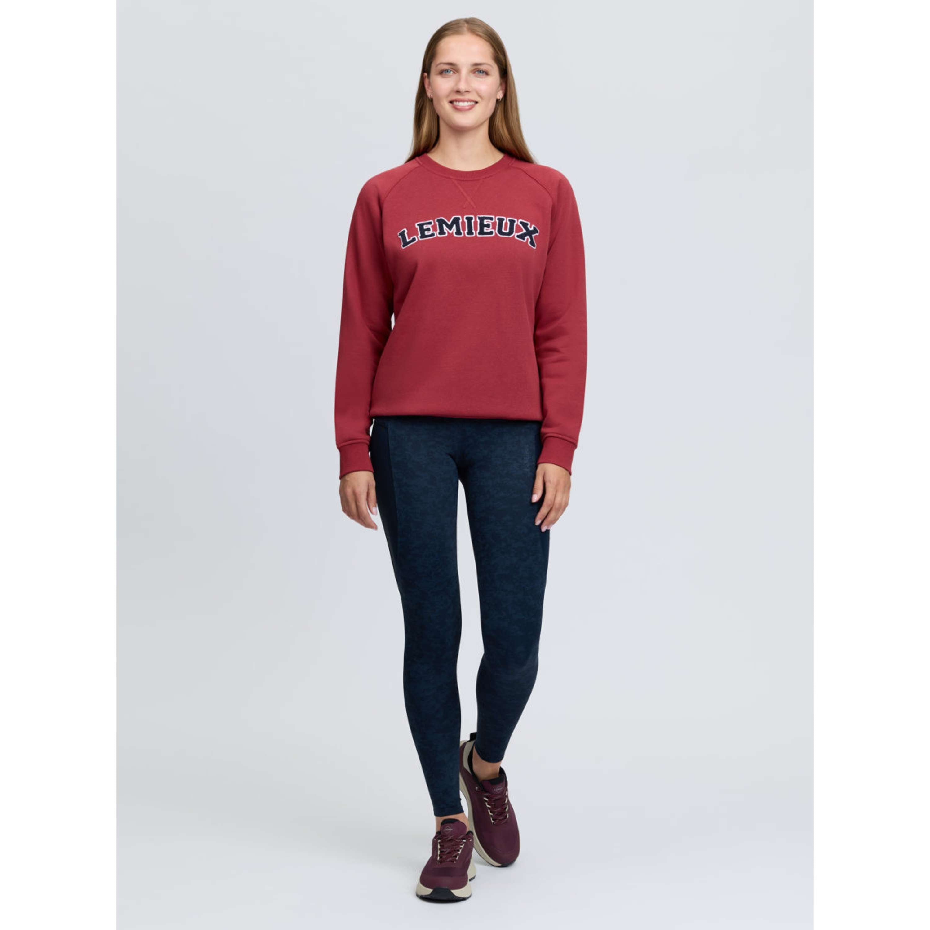 LeMieux Pullover Vida Varsity Crew Neck Russet