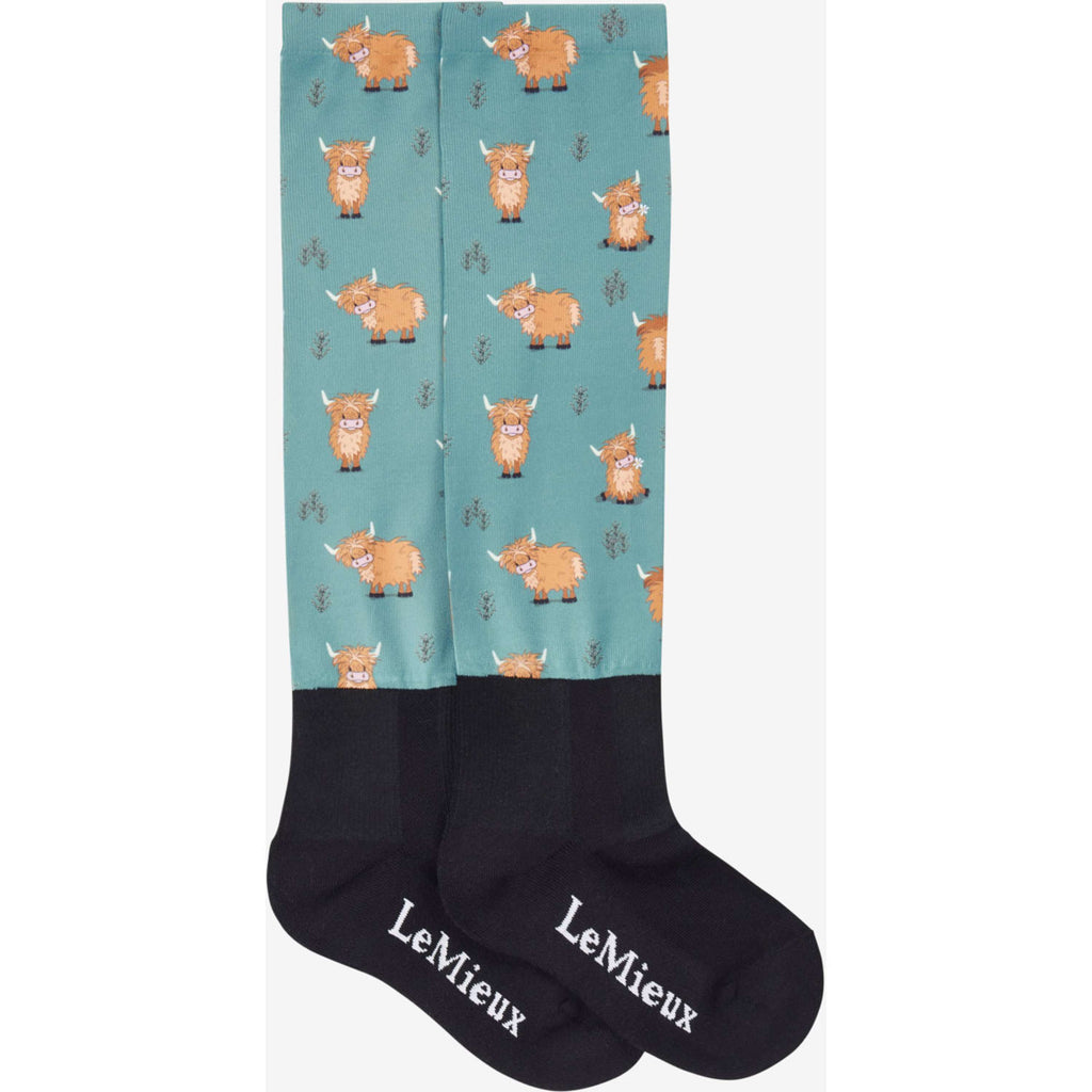 LeMieux Reitsocken Footsie Highland Cow/Aloe