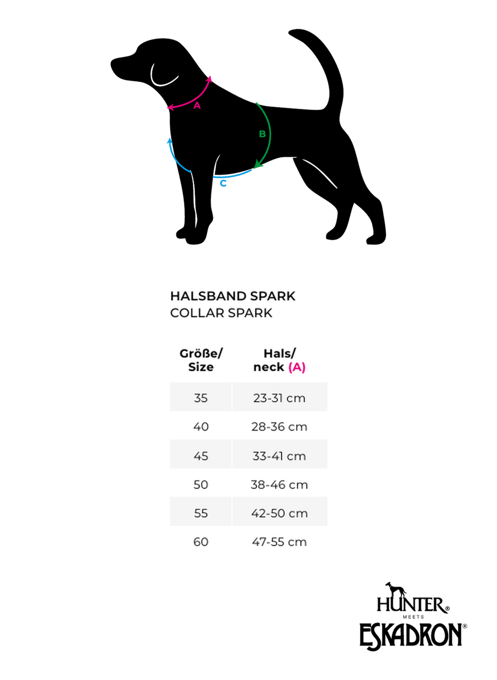 Hunter x Eskadron Hundehalsband Spark Schwarz