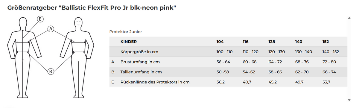 Komperdell Rückenprotector FlexFit Pro Junior Schwarz/Rosa
