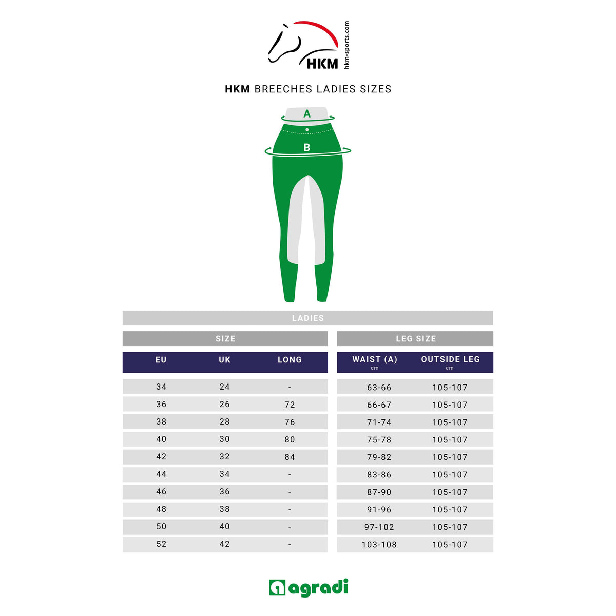 HKM Reitleggings Equestrian Full Grip Dunkelgrün